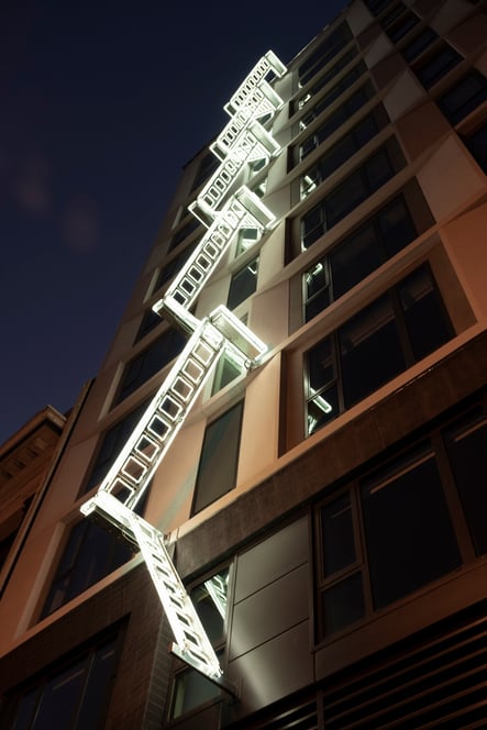Ivan Navarro, The Ladder - 50 Jones, SF CA - Shorenstein Uploaded by Keehn On Art
