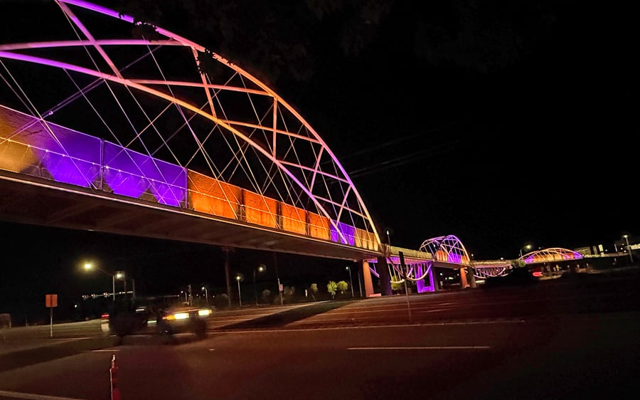 SiteWorks Illuminates New Sherwood Pedestrian Bridge with Dynamic Light Installation